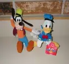 1998 Applause Disney Mickey For Kids Pluto & Donald Duck Bean Bag Plush New