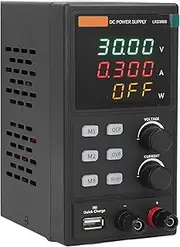 Jectse Adjustable DC Power Supply, DC Power Supply Variable Overload Guard Efficient High Accuracy 4 Bit LED Display 30V 5A for Maintenance (AU Plug)