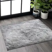 Fluffy Shaggy Area Rug for Bedroom and Living Room - Grey/White, 80x150cm