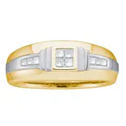 1/3CT-Diamond PR-CENTER MENS BAND