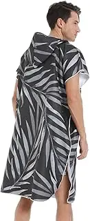 Quick-Dry Surf Poncho Diving Changing Towel Robe with Hood Swimming Bath Cloak for Men Water Sport, Beach & Pool