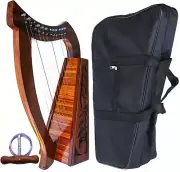 24" Diagonal 12 Strings ROSEWOOD HARP Irish Celtic Style Bag Tuning Key Included