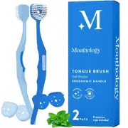 Soft Bristle Tongue Brush for Adults for Bad Breath, Halitosis & Oral Hygiene...