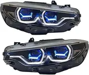 LED Head Lamp Compatible For BMW F32 F36 M4 F82 LED Headlight 2013-2019 Headlights 425I DRL Turn Signal High Beam Angel Eye Projector Lens(16-19 6 pins)