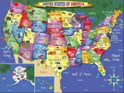 White Mountain USA Map 300 (age 12 piece jigsaw puzzle 18" x 24"