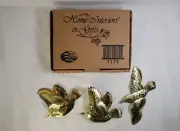 Vintage Home Interiors 3Pc Hummingbird Brass Gold Wall Accents 1179 DH