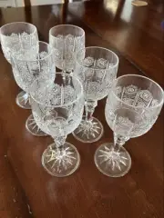 Bohemian Crystal Wine Glasses Set Of 6
