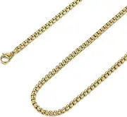 [FASHGOOD] Stainless Steel Chain Link Necklace for Men Women 3mm 5mm Wide Square Rolo Chain Necklace Silver/Gold Necklace for Men 18/20/22/24/26IN