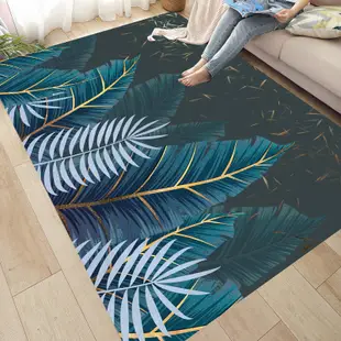 北歐風客廳地毯3D印花門墊豪華水晶絨可機洗長方形地毯 (1.8折)