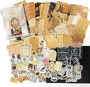 YSHIGUING 200Pcs Vintage Scrapbooking Stickers Pack Scrapbook Paper Accessories Journaling Supplies Stickers Kit Scrapbooking Deco Stickers for Journal DIY Craft Letters Card Making (Letter Series)