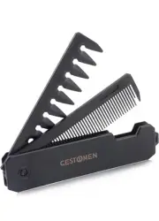 Folding Beard Comb 2 in 1 Wallet Pocket Anti-Static Hair Bread Mustache Man Gift
