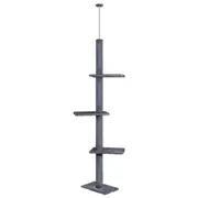 BEASTIE Cat Tree Floor to Ceiling Scratching Post Grey 230-286cm