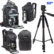 XL BACKPACK CARRYING CASE + 60" PRO HEAVY DUTY TRIPOD FOR CANON NIKON SONY DSLR