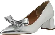 [EVOL] (イーボル) Evor IX5499 Women's Removable Ribbon Pointed Pumps, Silver, 23.0 cm