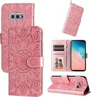 Compatible with Samsung Galaxy S10e G970F Cover,Compatible with Samsung Galaxy S10e G970F [TPU+PU Leather] Card Slot Flip Kickstand Case Pink