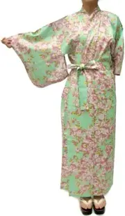 Women's Yukata Robe Japanese Summer Kimono - SAKURA Turquois