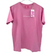 One Teaspoon Womens Candy Pink Logo Organic Cotton Crew Tee Shirt Size M NWT $72
