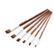 short rod nylon hair oil painting flat head acrylic water powder Paintbrush art supplies Children brush