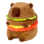 Realistic Capybara Burger Plush, Cute Capybara Stuffed Animal Pillow Plushie Toy, Soft Hamburger Fo As Shown