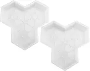 YARNOW Concrete Stepping Stone Mold 2pcs Pavement Brick Mould DIY Paving Tool Road Brick Mould