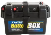 Kings Battery Box Portable 12V 2x USB & Cig Socket Fits Most Deep Cycle Battery