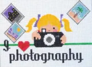 I Love Photography Hand Painted Needlepoint Canvas
