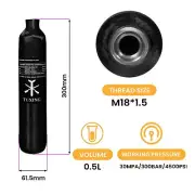 TUXING 4500Psi 0.5L Pcp Carbon Fiber HPA Tank Pcp Air Cylinder for Paintball