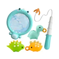 在飛比找PChome24h購物優惠-IngBaby 恐龍撈魚釣魚組 洗澡玩具