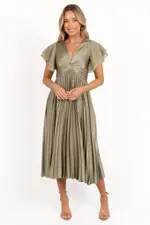 [PUP3] Nova Flutter Sleeve Midi Dress - Olive XS olive