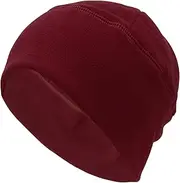 [X AUTOHAUX] Cycling Hat Keep Warm Hard Hat Liner Polar Fleece Fabric Claret 29x21cm 1 Pcs