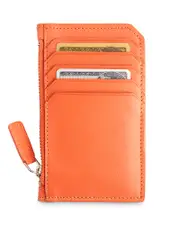 Royce New York Leather Zipper Credit Card Case