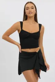 Black Lace Top Sleeveless - Size 12M, Women's Tank