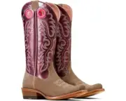 Ariat Womens Futurity Boon Smokey Roughout-Fine Wine Patent Boot 10047069 11B