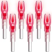 6PCS S Led Lighted Nocks for Arrows with .244"/6.2mm Inside Diameter,Screwdriver Included