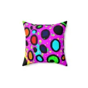Spun Polyester Square Pillow 14x14 Polka Dot Retro Chic Contemporary Mid Century