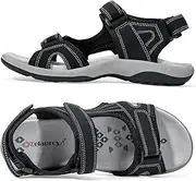 [Zelaprox] Women's Comfor Athletic Sandals with Arch Support Casual Summer Walking Hiking Sandals for Outdoor with 3 Adjustable Velcro Strap