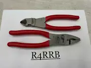 Snap-on Tools USA NEW 2 Piece RED Soft Grip Mix Plier Cutter Lot Set 47ACF 87ACF