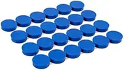 Bullseye Office 24 Round Blue Fridge Magnets, Button Shaped, Small Colorful Magnetic Discs for Kitchen, Cabinet or Classroom, Perfect Whiteboard Supplies for Teachers (Blue)