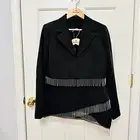 HOUSE OF HARLOW 1960 RHINESTONE FRINGE BLAZER JACKET & FAUX WRAP SKIRT SET LARGE
