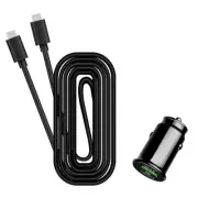 100% Brand New High Reliable 38W 2-Port QC 3.7 + PD 3.7 Car Charger Type C Cable