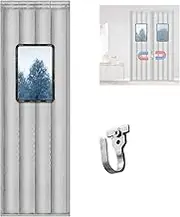 Door Curtain, Thermal Door Curtain Magnetic with Visible Window, Oxford Cloth Thicken Cotton Thermal Door Curtain, Door Curtains Thermal(60 * 230cm/24 * 90in)