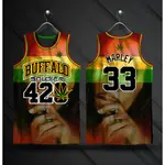 BOB MARLEY BUFFALO 士兵球衣雷鬼球衣 FULL SUBLIMATION 籃球球衣球迷服免費定制姓氏和號