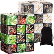 SRTSTR Pack of 48 MTG Cube Counters Magic The Gathering D6 Dice Counter Token Magic Cube Loyalty Compatible with MTG CCG Card Game Accessories with Storage Bags (Green, Red, White, Black)