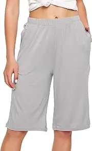 [WiWi] Bamboo Sleep Shorts for Women Soft Lounge Bottoms with Pockets Plus Size Lightweight Pajama Short Pants S-3X