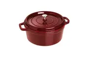 Staub 28cm 6.7L Cast Iron Round Cocotte Pot w Lid Induction Cookware Grenadine