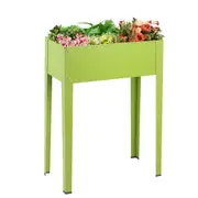 Costway Raised Garden Bed Galvanized Planter Box Vegetable Herbs Flower Outdoor Patio Garden Yard 60x30x80cm