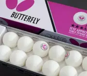 Butterfly Table Tennis, ping pong R40+ 3-Star Ball (12balls),White ITTF approved