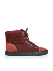 2015 Burgundy Suede CC Lace up Boots