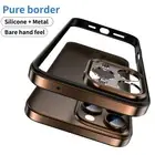 For iPhone 16 15 Pro Max 14 13 ShockProof Aluminum Frame Metal Border Case Cover