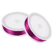 2Rolls 131ft Flexible Paddle Florist Wire 0.5mm Metal Beading Wire Rose Red